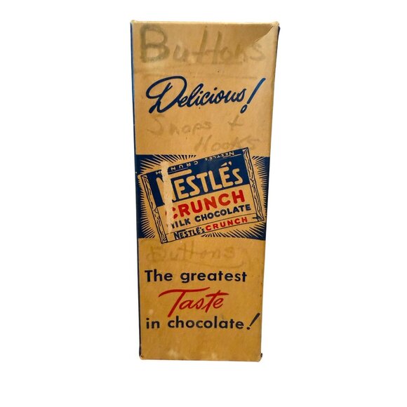 Original NESTLE'S CRUNCH milk chocolate STORE BOX top & bottom, when they were B - Picture 1 of 14